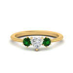 Load image into Gallery viewer, 14K Gold Heart &amp; Round Cut Diamond 3 Stone Engagement Ring
