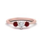 Load image into Gallery viewer, 14K Gold Heart &amp; Round Cut Diamond 3 Stone Engagement Ring
