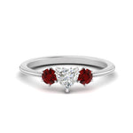 Load image into Gallery viewer, 14K Gold Heart &amp; Round Cut Diamond 3 Stone Engagement Ring
