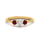 Load image into Gallery viewer, 14K Gold Heart &amp; Round Cut Diamond 3 Stone Engagement Ring
