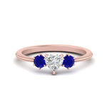 Load image into Gallery viewer, 14K Gold Heart &amp; Round Cut Diamond 3 Stone Engagement Ring
