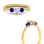 Load image into Gallery viewer, 14K Gold Heart &amp; Round Cut Diamond 3 Stone Engagement Ring
