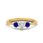 Load image into Gallery viewer, 14K Gold Heart &amp; Round Cut Diamond 3 Stone Engagement Ring
