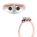Load image into Gallery viewer, 14K Gold Marquise &amp; Round Cut Diamond 3 Stone Engagement Ring

