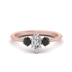 Load image into Gallery viewer, 14K Gold Marquise &amp; Round Cut Diamond 3 Stone Engagement Ring
