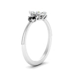 Load image into Gallery viewer, 14K Gold Marquise &amp; Round Cut Diamond 3 Stone Engagement Ring
