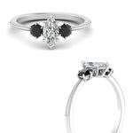 Load image into Gallery viewer, 14K Gold Marquise &amp; Round Cut Diamond 3 Stone Engagement Ring
