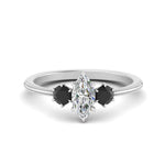 Load image into Gallery viewer, 14K Gold Marquise &amp; Round Cut Diamond 3 Stone Engagement Ring
