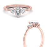 Load image into Gallery viewer, 14K Gold Marquise &amp; Round Cut Diamond 3 Stone Engagement Ring
