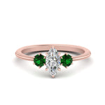 Load image into Gallery viewer, 14K Gold Marquise &amp; Round Cut Diamond 3 Stone Engagement Ring

