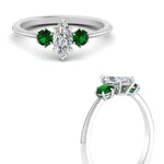 Load image into Gallery viewer, 14K Gold Marquise &amp; Round Cut Diamond 3 Stone Engagement Ring
