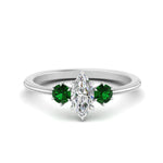 Load image into Gallery viewer, 14K Gold Marquise &amp; Round Cut Diamond 3 Stone Engagement Ring
