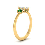 Load image into Gallery viewer, 14K Gold Marquise &amp; Round Cut Diamond 3 Stone Engagement Ring
