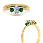 Load image into Gallery viewer, 14K Gold Marquise &amp; Round Cut Diamond 3 Stone Engagement Ring
