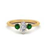 Load image into Gallery viewer, 14K Gold Marquise &amp; Round Cut Diamond 3 Stone Engagement Ring
