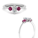 Load image into Gallery viewer, 14K Gold Marquise &amp; Round Cut Diamond 3 Stone Engagement Ring

