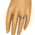 Load image into Gallery viewer, 14K Gold Marquise &amp; Round Cut Diamond 3 Stone Engagement Ring
