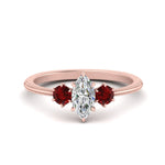 Load image into Gallery viewer, 14K Gold Marquise &amp; Round Cut Diamond 3 Stone Engagement Ring
