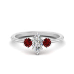 Load image into Gallery viewer, 14K Gold Marquise &amp; Round Cut Diamond 3 Stone Engagement Ring
