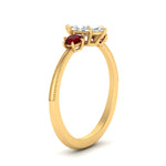 Load image into Gallery viewer, 14K Gold Marquise &amp; Round Cut Diamond 3 Stone Engagement Ring
