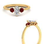 Load image into Gallery viewer, 14K Gold Marquise &amp; Round Cut Diamond 3 Stone Engagement Ring
