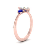 Load image into Gallery viewer, 14K Gold Marquise &amp; Round Cut Diamond 3 Stone Engagement Ring
