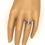 Load image into Gallery viewer, 14K Gold Marquise &amp; Round Cut Diamond 3 Stone Engagement Ring
