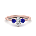 Load image into Gallery viewer, 14K Gold Marquise &amp; Round Cut Diamond 3 Stone Engagement Ring
