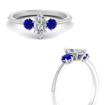 Load image into Gallery viewer, 14K Gold Marquise &amp; Round Cut Diamond 3 Stone Engagement Ring

