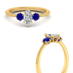 Load image into Gallery viewer, 14K Gold Marquise &amp; Round Cut Diamond 3 Stone Engagement Ring
