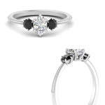 Load image into Gallery viewer, 14K Gold Oval &amp; Round Cut Diamond 3 Stone Engagement Ring
