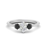 Load image into Gallery viewer, 14K Gold Oval &amp; Round Cut Diamond 3 Stone Engagement Ring
