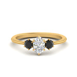 Load image into Gallery viewer, 14K Gold Oval &amp; Round Cut Diamond 3 Stone Engagement Ring
