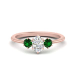 Load image into Gallery viewer, 14K Gold Oval &amp; Round Cut Diamond 3 Stone Engagement Ring
