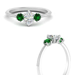 Load image into Gallery viewer, 14K Gold Oval &amp; Round Cut Diamond 3 Stone Engagement Ring
