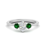Load image into Gallery viewer, 14K Gold Oval &amp; Round Cut Diamond 3 Stone Engagement Ring
