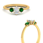 Load image into Gallery viewer, 14K Gold Oval &amp; Round Cut Diamond 3 Stone Engagement Ring
