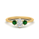 Load image into Gallery viewer, 14K Gold Oval &amp; Round Cut Diamond 3 Stone Engagement Ring
