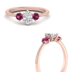 Load image into Gallery viewer, 14K Gold Oval &amp; Round Cut Diamond 3 Stone Engagement Ring
