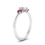 Load image into Gallery viewer, 14K Gold Oval &amp; Round Cut Diamond 3 Stone Engagement Ring
