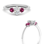 Load image into Gallery viewer, 14K Gold Oval &amp; Round Cut Diamond 3 Stone Engagement Ring
