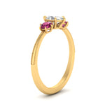 Load image into Gallery viewer, 14K Gold Oval &amp; Round Cut Diamond 3 Stone Engagement Ring
