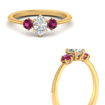 Load image into Gallery viewer, 14K Gold Oval &amp; Round Cut Diamond 3 Stone Engagement Ring
