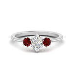 Load image into Gallery viewer, 14K Gold Oval &amp; Round Cut Diamond 3 Stone Engagement Ring

