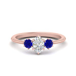 Load image into Gallery viewer, 14K Gold Oval &amp; Round Cut Diamond 3 Stone Engagement Ring
