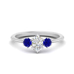 Load image into Gallery viewer, 14K Gold Oval &amp; Round Cut Diamond 3 Stone Engagement Ring
