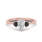 Load image into Gallery viewer, 14K Gold Pear &amp; Round Cut Diamond 3 Stone Engagement Ring
