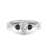Load image into Gallery viewer, 14K Gold Pear &amp; Round Cut Diamond 3 Stone Engagement Ring

