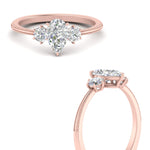 Load image into Gallery viewer, 14K Gold Pear &amp; Round Cut Diamond 3 Stone Engagement Ring
