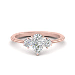 Load image into Gallery viewer, 14K Gold Pear &amp; Round Cut Diamond 3 Stone Engagement Ring
